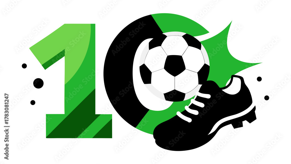 Obraz premium Illustration of soccer ball and shoe design