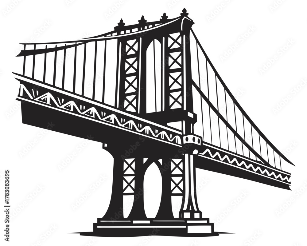 Fototapeta premium Manhattan bridge silhouette