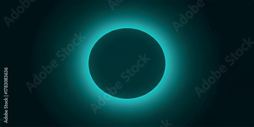 A mesmerizing total solar eclipse with a glowing teal corona.