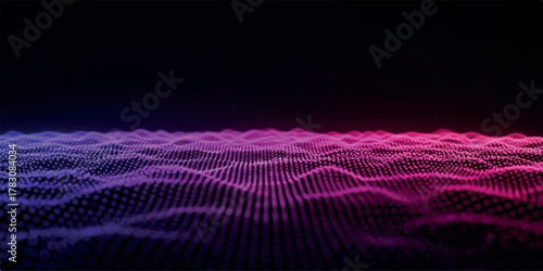 Abstract digital wave pattern with vibrant colors and dynamic movement.
