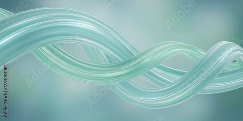 Abstract flowing turquoise waves with light reflections.