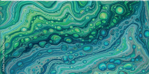 Abstract fluid art with swirling patterns and vibrant colors.
