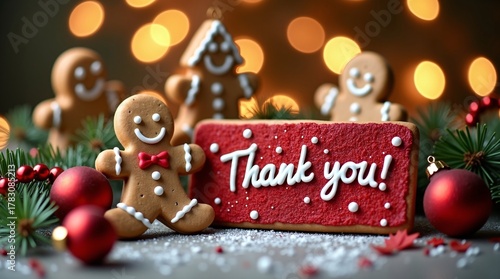 Gingerbread cookies, a red 