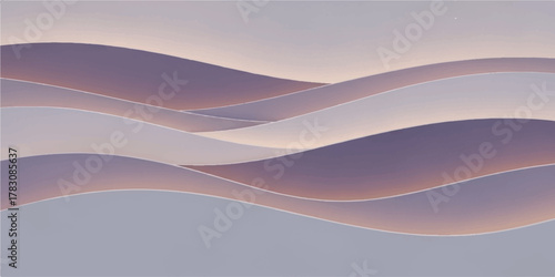 Abstract Waves of Serenity A Gradient of Lavender and Gray.