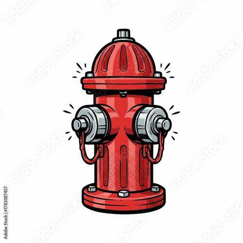 Red Fire Hydrant Illustration Vector Art Emergency Equipment