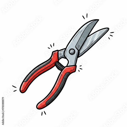 Cartoon Pruning Shears Garden Tool Illustration for Gardening and Landscaping Projects