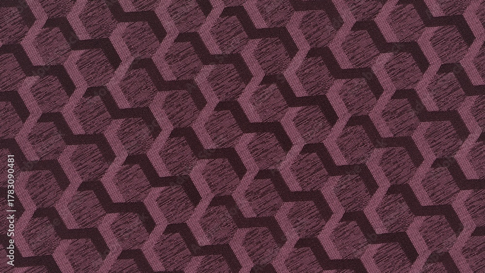 Fototapeta premium Deep Burgundy Abstract Hexagonal Geometric Pattern with Subtle Texture and Visual Depth