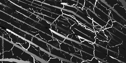 modern.Abstract Black and White Cracked Pattern With Diagonal Stripes For Modern Graphic Design