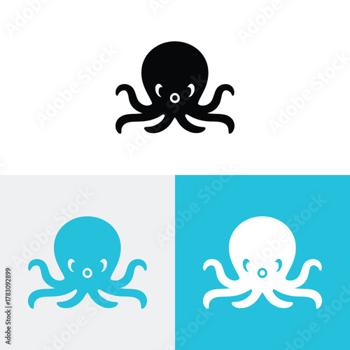 octopus logo vector icon illustration