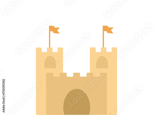 Castle Shaped Beach Sand Pile
