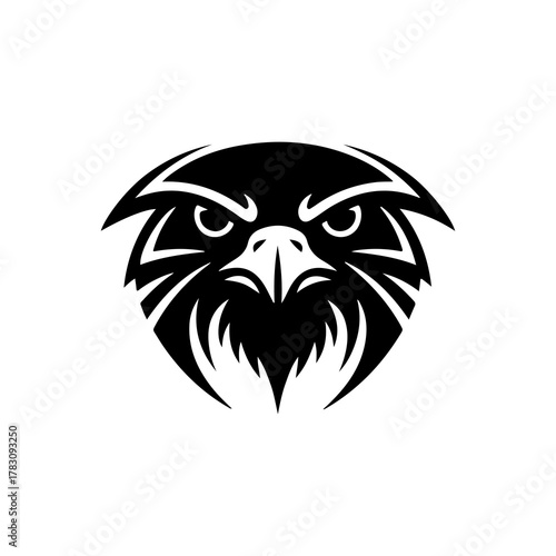 Wallpaper Mural Silhouette of a fierce eagle hawk head tatttoo or logo. Torontodigital.ca