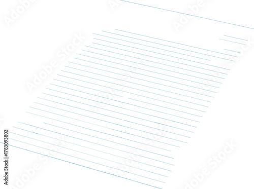 Diagonal grid line icon vector—blue parallel lines on white background for perspective, geometry, and spatial design compositions