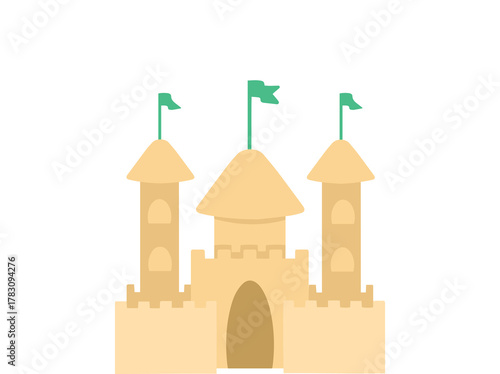 Castle Shaped Beach Sand Pile
