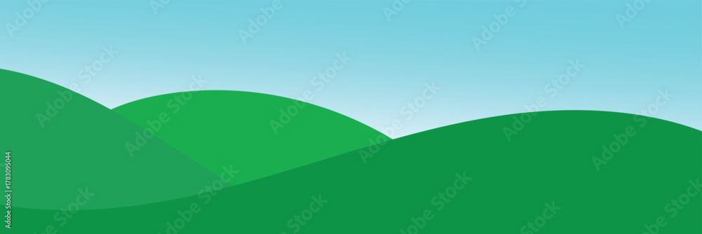 Obraz premium Simple green hill landscape, hills mountains, landscape nature&nbsp;outdoors .vector illustration.&nbsp;EPS&nbsp;10&nbsp;.