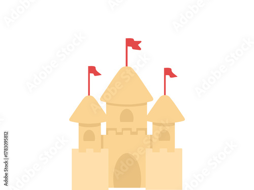 Sand Castle Summer Beach Illustration
