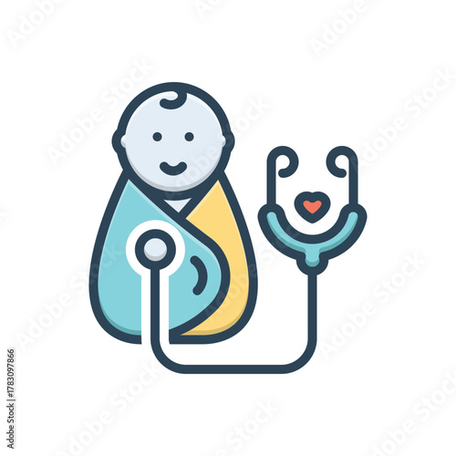 Color illustration icon for paediatrics