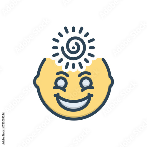 Color illustration icon for child psychiatry