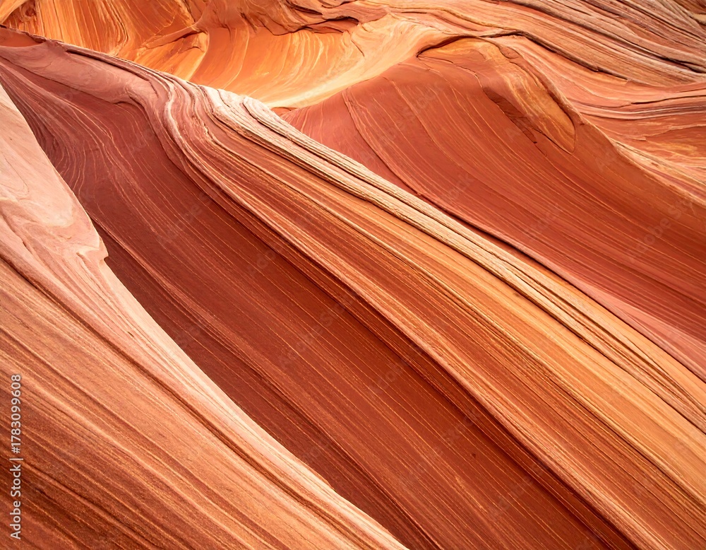 Obraz premium Striking sandstone formations of The Wave in Arizona, USA.