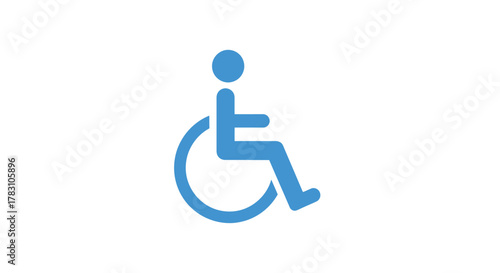 Accessibility icon for inclusive design and universal access featuring a simple, modern symbol representing disability and mobility assistance