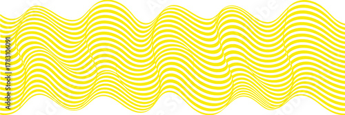 Abstract Yellow and White Wavy Stripes Optical Illusion Background