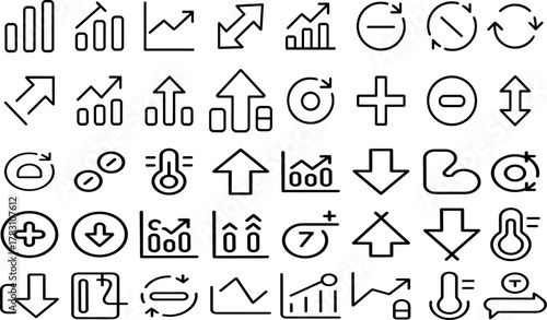 Diagrams Illustration Business Charts Data Analytics Vector Isolated on Transparent