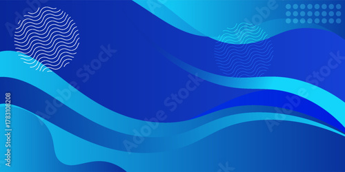 Fototapeta Naklejka Na Ścianę i Meble -  Blue abstract gradient background. Fluid shapes composition