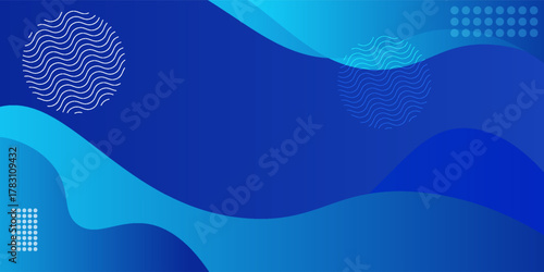 Fototapeta Naklejka Na Ścianę i Meble -  Blue abstract gradient background. Fluid shapes composition