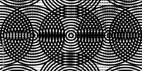 Halftone circular dotted frames set. Circle dots texture isolated on white background. Spotted spray texture. Vector abstract design element spiral circle sound wave vector logo modern black and white