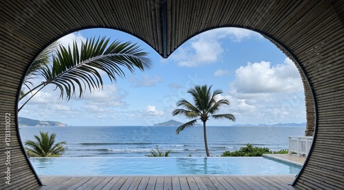 Fototapeta Naklejka Na Ścianę i Meble -  tropical beach with palm trees