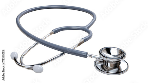 Wallpaper Mural Gray stethoscope with silver accents laying casually on transparent background for medical use Torontodigital.ca