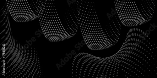 Halftone circular dotted frames set. Circle dots texture isolated on white background. Spotted spray texture. Vector abstract design element spiral circle sound wave vector logo modern black and white