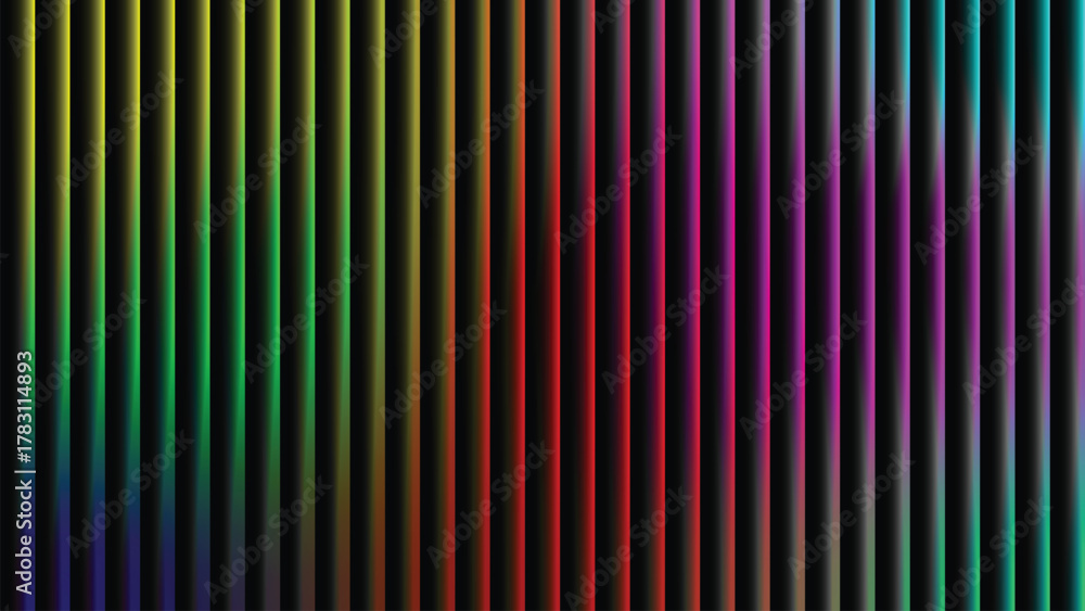 Fototapeta premium Vibrant colorful vertical spectrum lines creating a smooth gradient transition, forming a modern striped pattern and abstract background design element for digital use.