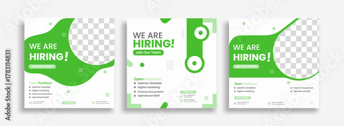 We Are Hiring Social Media Banner Template for Job Vacancy and Recruitment Promotion