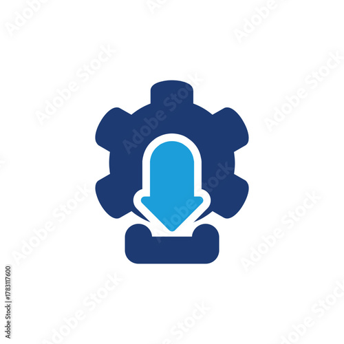 gear and download sign colored icon vector design good for web or mobile app
