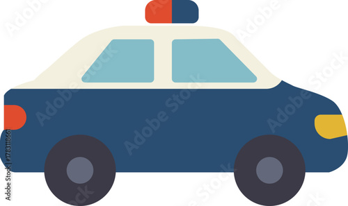 Police car sedan with roof beacon