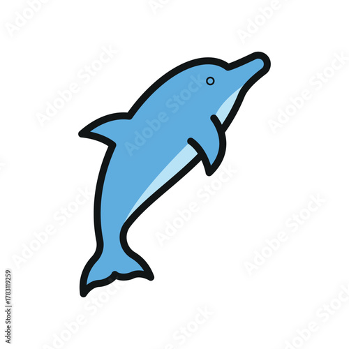 Dolphin icon for bright summer and tropical marine visuals.