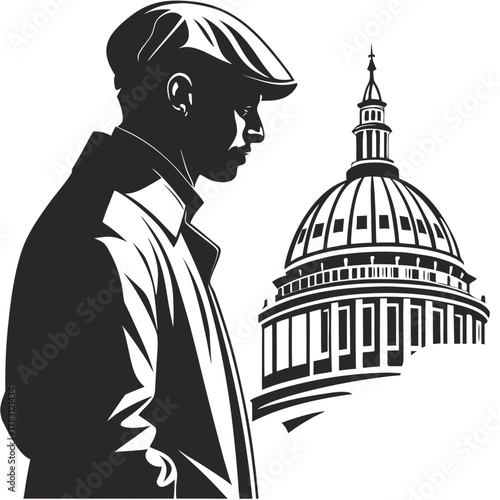 a man in capital building Washington dc