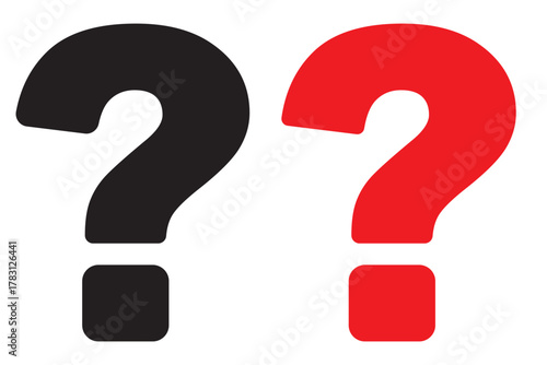 Question Mark Symbol. Confusion Concept or Inquiry Icon. Question mark flat Icon set vector sign symbol help ask faq support icon.