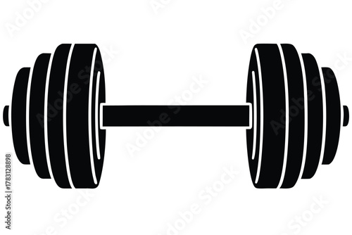 fitness dumbbell vector icon silhouette