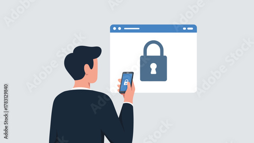 A person using a smartphone to access a secure online platform, symbolizing digital privacy and data protection.