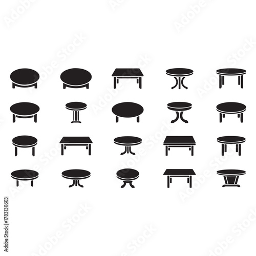 different shape table vector