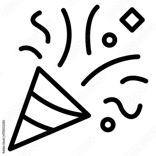 confetti line icon