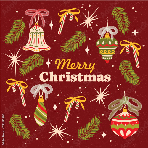 Merry christmas toys, design, vector, tree, christmas tree, xmas, ret, happy new year