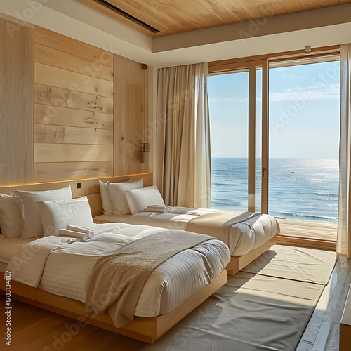 hotel room with a window