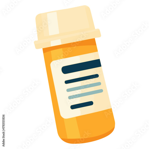 Medicine bottle prescription package product flat color vector illustration template design