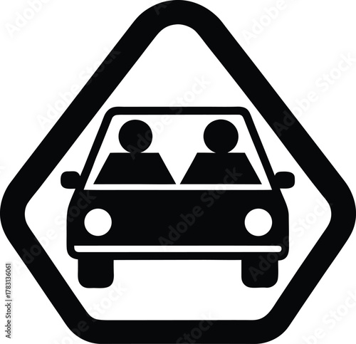 Carpool passengers carpooling transportation driving ride sharing icon logo