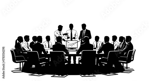 Dynamic team strategizing business growth with modern data analytics in a collaborative meeting, driving success and innovation with a focused discussion