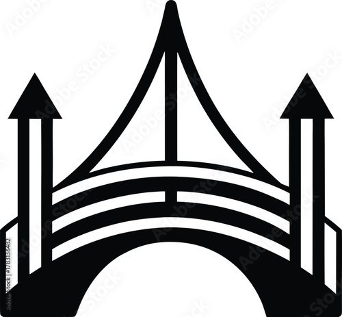 Bridge vector icon, architectural structure symbol, modern infrastructure