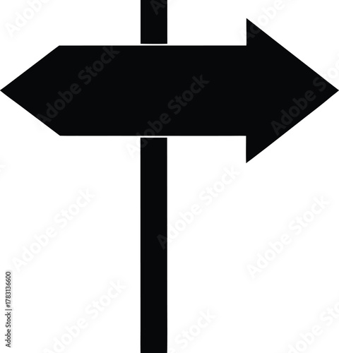 Directional arrow signpost with two arrows pointing left and right vector