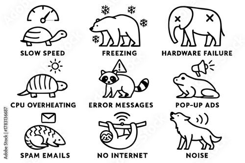 Wild Animal Trigger Icons – Computer Problems as Forest Creatures